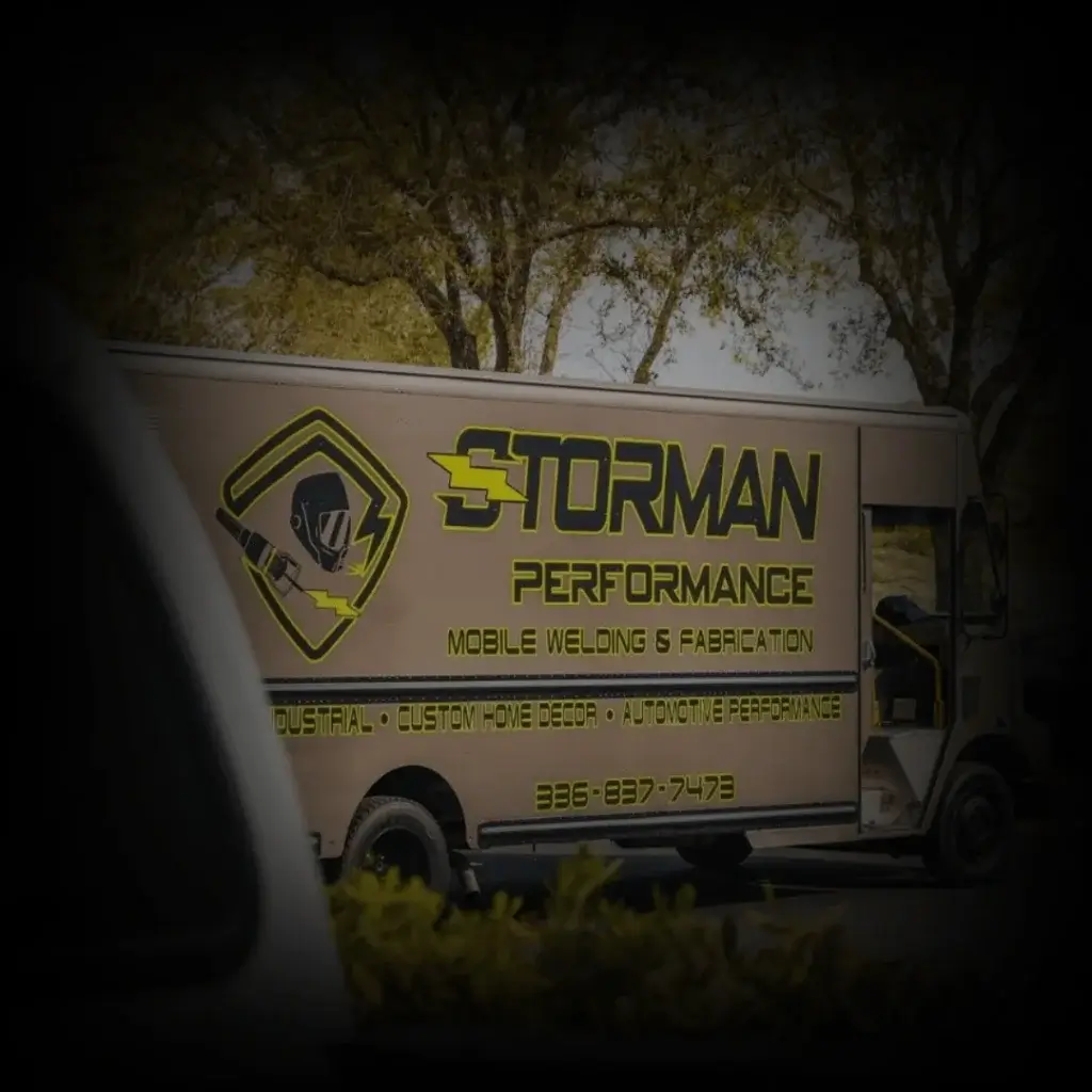 Our Storman mobile truck bringing custom parts on-site to install.
